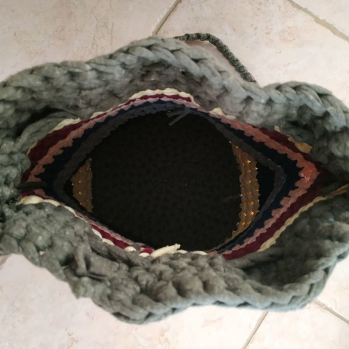 Handmade knitted multicolor shoulder pouch bag new