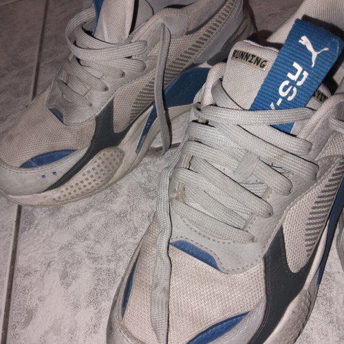 Puma RSX sneakers, size 38.5, grey and blue