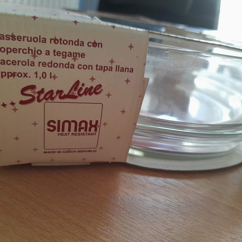 Round heat-resistant SIMAX cookware with lid 1l new