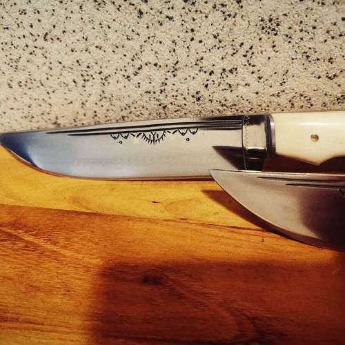 Handmade knives by Master Bai Dobri with Dulo family symbols