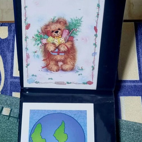 Children's cards like new, collection of 80 with leather-bound album