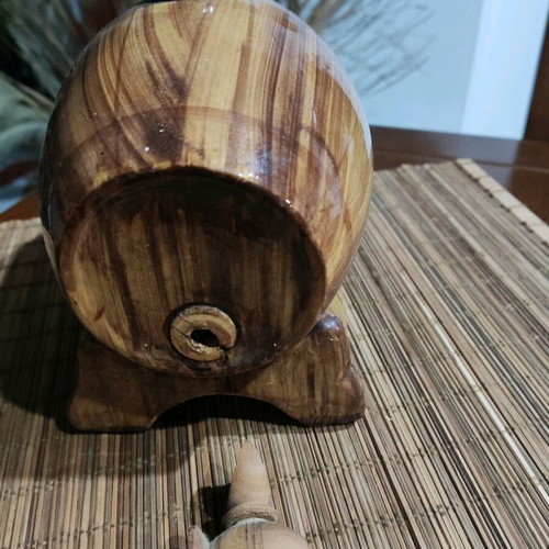 Small vintage ceramic wine barrel like new with wooden stopper