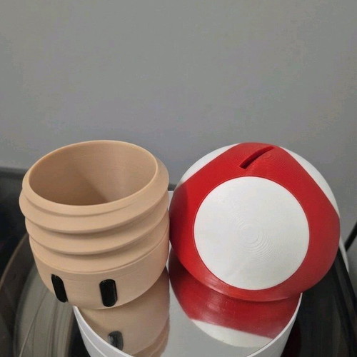 Super Mario Mushroom Piggy Bank like new 3D printed