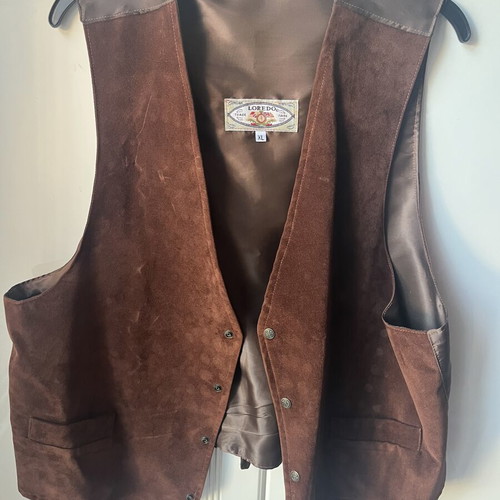 Vintage Loredo men's suede vest XL like new, brown