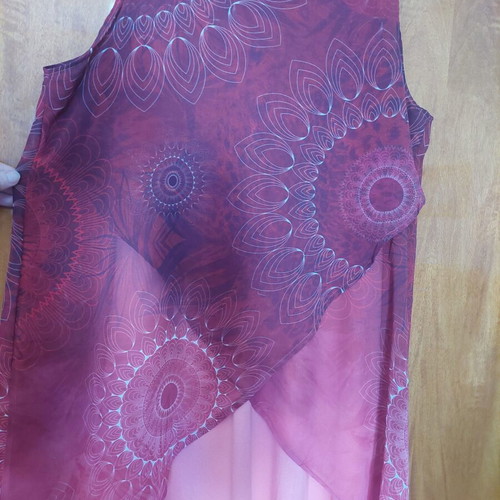 Desigual dress like new, burgundy with inner lining and asymmetric hem