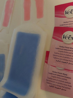 Veet hair removal strips new, pack of 32 with wipes