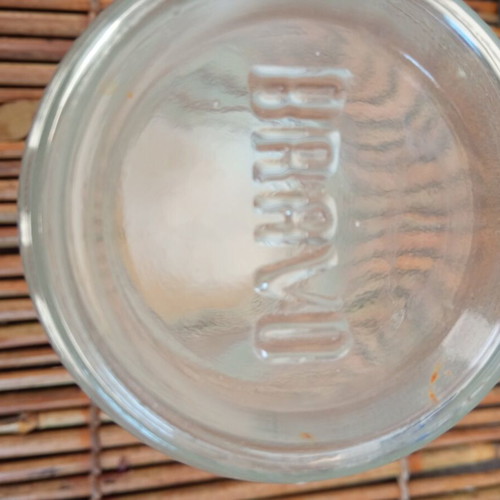 Bravo collectible glass container USA used, 1960s coffee