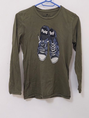 Zara boys' long sleeve t-shirt size 10 green like new