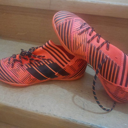 Adidas football shoes size 42 like new, black and orange