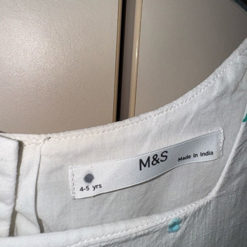 Marks & Spencer dress 4-5 years, cotton, like new, white multicolor