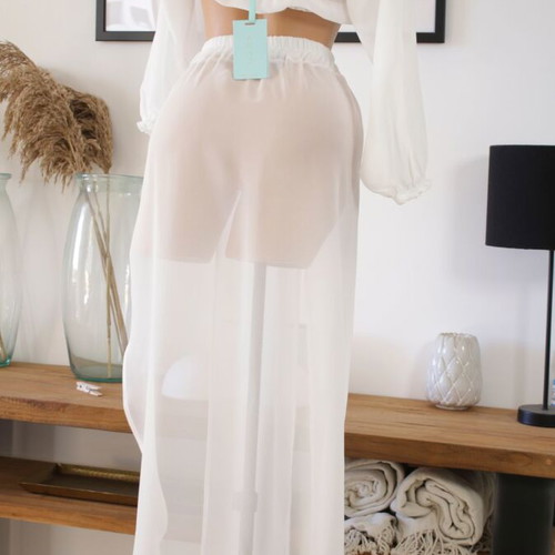 Beachwear pants with white transparent top new
