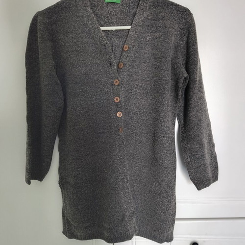 Benetton cardigan size S wool blend like new, gray