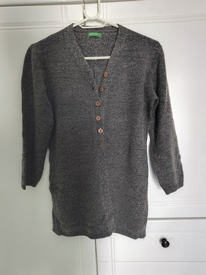 Benetton cardigan size S wool blend like new, gray
