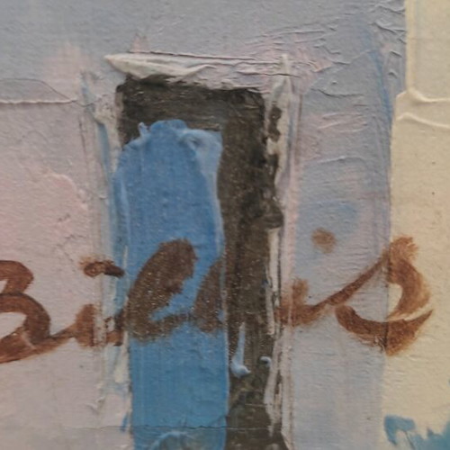 Billis oil painting like new, Greek island landscape on canvas