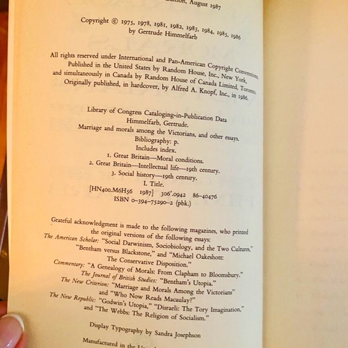 Marriage and Morals among the Victorians used book by Gertrude Himmelfarb