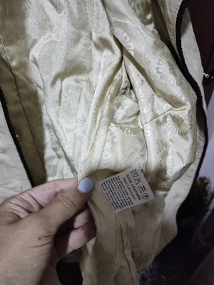 Leather jacket vintage used, size L, beige