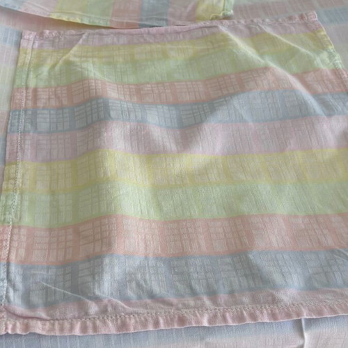 Tablecloth with 3 napkins used, pastel colors, cotton fabric