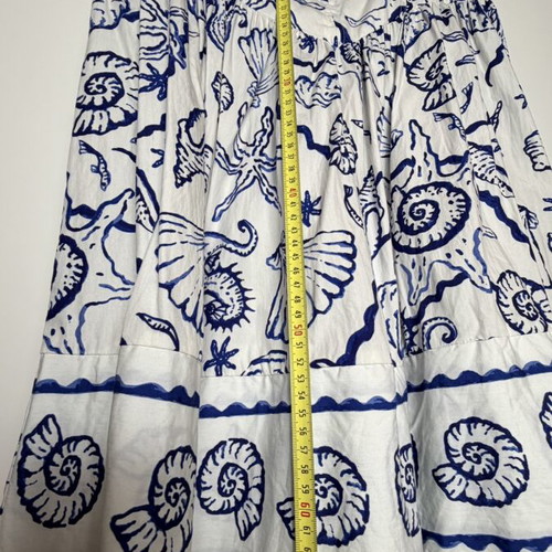 H&M summer dress medium white blue print like new