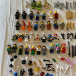 Lego figures and weapons used