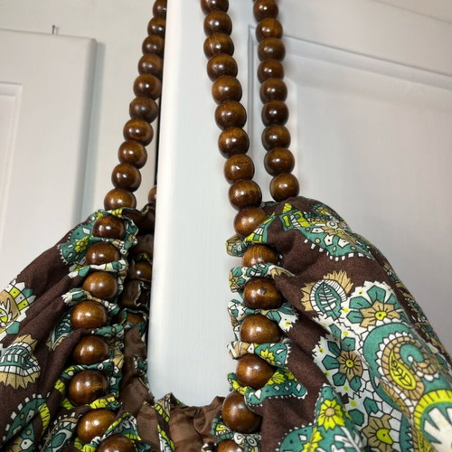 Y2K boho shoulder bag like new, brown and green