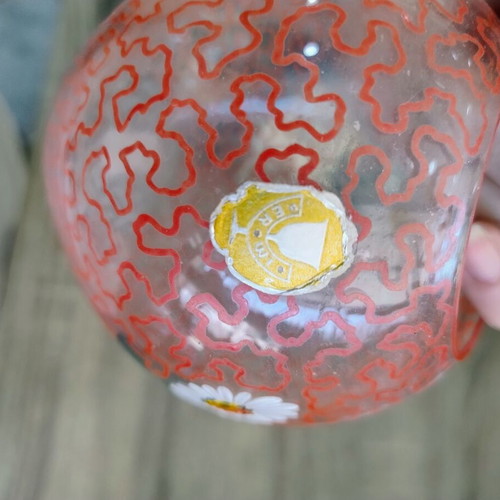 Glass flower vase used, height 11 cm