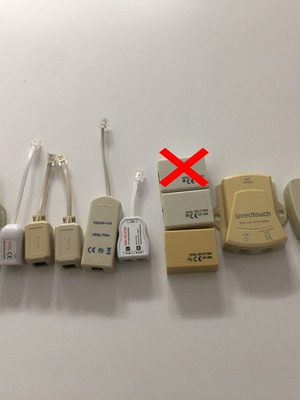 Telephone splitters and filters like new, pack of 10 pieces