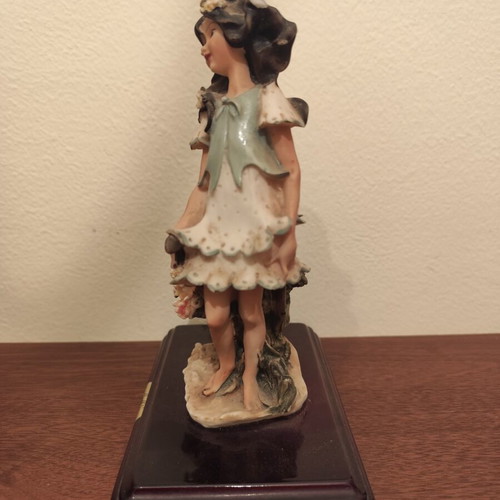 Fairy figurine used with wooden base decorative sculpture