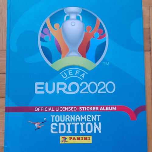 Euro 2020 Tournament Edition sticker album like new, hardcover with 35 stickers