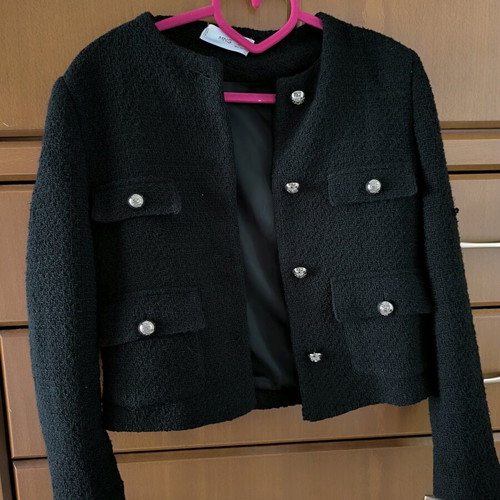 Mango black blazer with gold buttons size S new