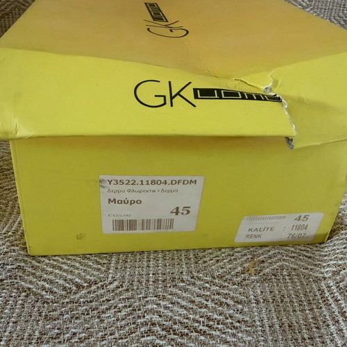 GK Uomo leather men's dress shoes size 45, black and brown