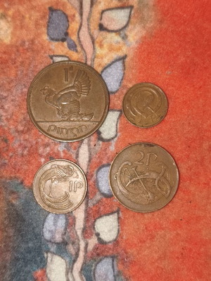 Irish coin collection, 4 different coins