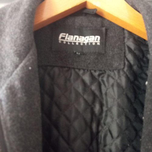 Wool coat used, size M-L, black and gray