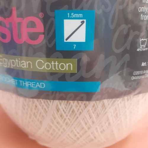 Artiste Crochet Yarn Large Ecru Mercerized Egyptian Cotton 2500m like new