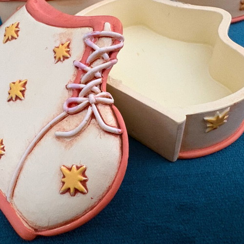 Jewelry boxes like new, baby clothes and shoe design, set of 3