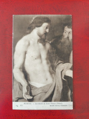Belgium Rubens postcard like new, Saint Thomas detail