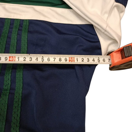 Adidas vintage hooded track jacket used, navy and green colorblock