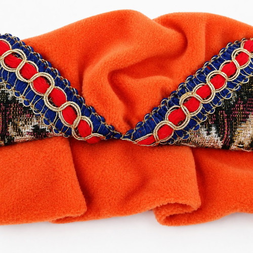 Vintage German Velvet Pillowcase 70s Orange 38×37 cm