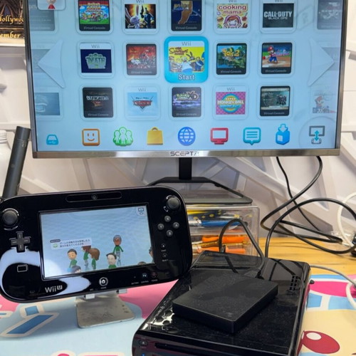 Nintendo Wii U console like new with external hard disc and many games