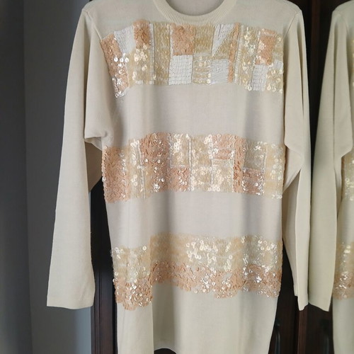 Leonard’s knitted women’s sweater used, off-white, size M