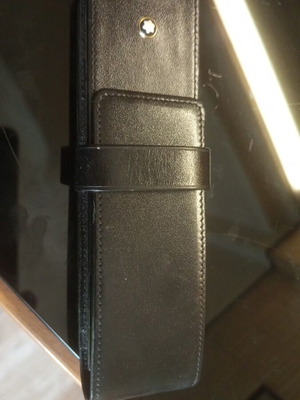 Montblanc ballpoint pens lot of 2 with leather case like new