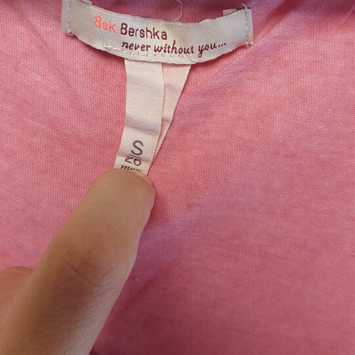 Bershka women's summer tshirt pink used, sizes S M