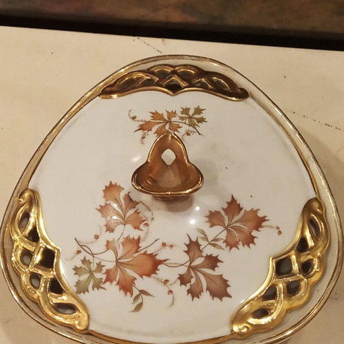 Antique 4-Piece Porcelain Set 1940s with 22K Gold from Germany like new
