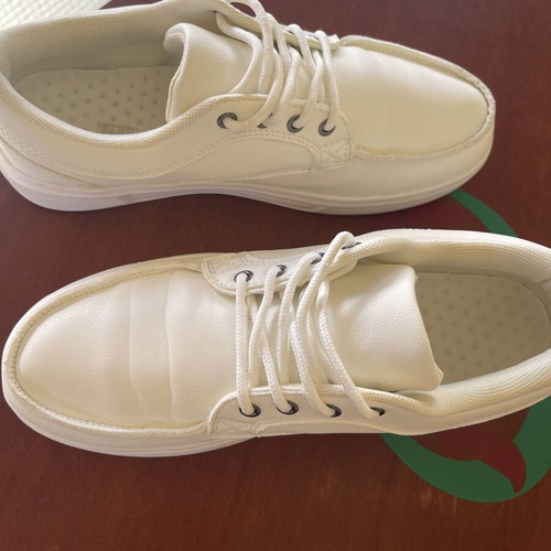 White Platform Moc-Toe Casual Sneakers, size 42
