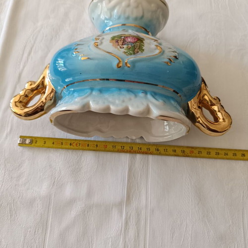 Vintage vases set of 3 from Italian ceramics in baroque style like new