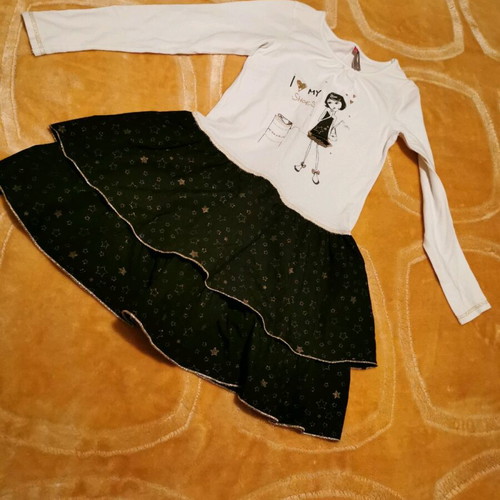 Orchestra dress for girl 7-8 years like new, black and gold