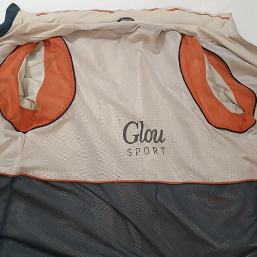 Glou Sport men's windbreaker jacket XL like new, beige with orange details