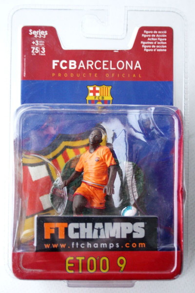 FT CHAMPS FC BARCELONA ETO'O 9 ΠΟΡΤΟΚΑΛΙ ΦΑΝΕΛΑ ΦΙΓΟΥΡΑ  7.58cm ΣΦΡΑΓΙΣΜΕΝΗ !