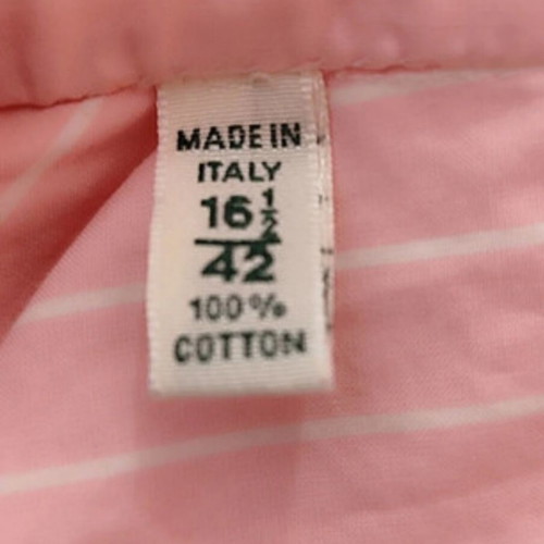 Luigi Borrelli Napoli x Unützer pink striped shirt handmade, size L