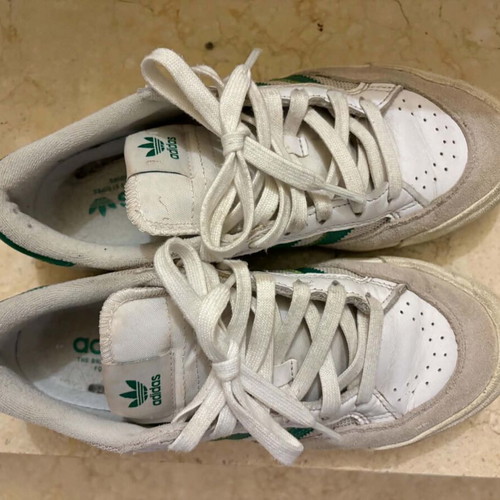 Adidas sneakers size 38.5 like new, white and green