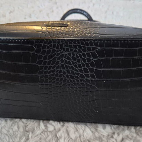 Aldo Satchel Shoulder Bag Black Faux Leather Like New